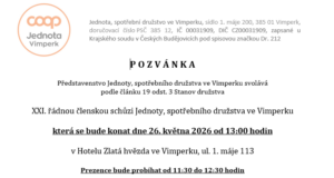 Členská schůze  26.5.2026